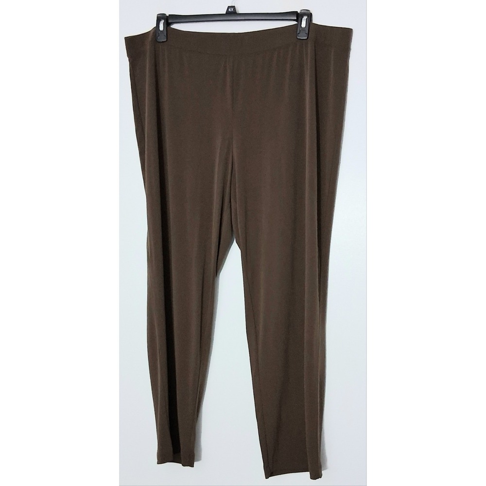 Susan Graver Essentials Women's Size 2XP‎ Brown Liquid Knit Pull-on Pre-owned